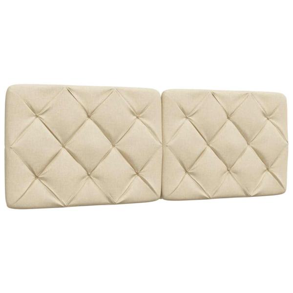 Bettgestell ohne Matratze Creme 120x200 cm Stoff