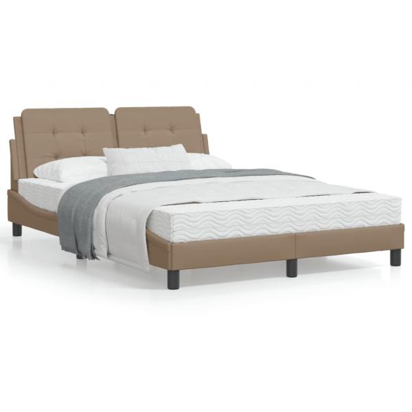 ARDEBO.de - Bettgestell mit Kopfteil Cappuccino-Braun 120x200 cm Kunstleder