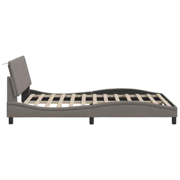 Bettgestell ohne Matratze Taupe 140x190 cm Stoff