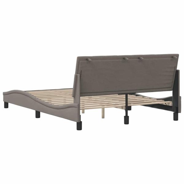 Bettgestell ohne Matratze Taupe 140x190 cm Stoff