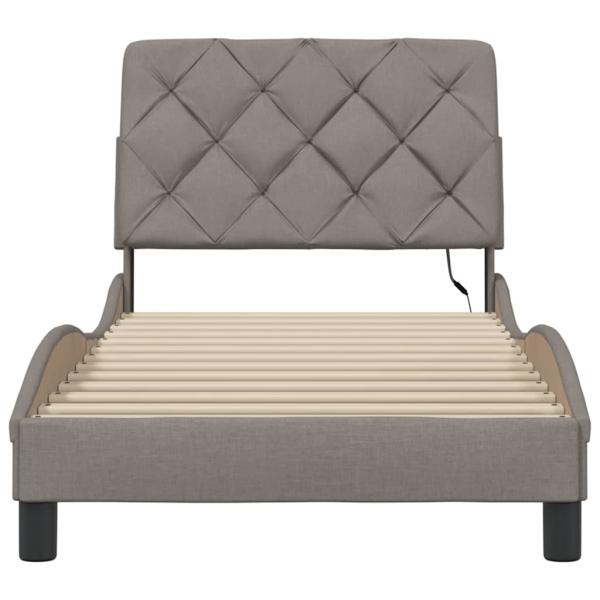 Bettgestell mit LED ohne Matratze Taupe 80x200 cm Stoff