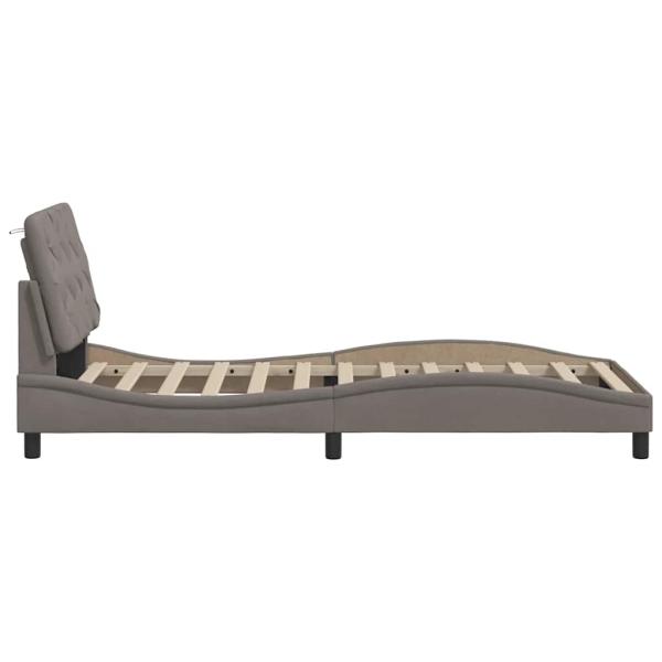 Bettgestell mit LED ohne Matratze Taupe 80x200 cm Stoff