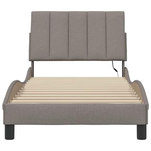 Bettgestell ohne Matratze Taupe 80x200 cm Stoff