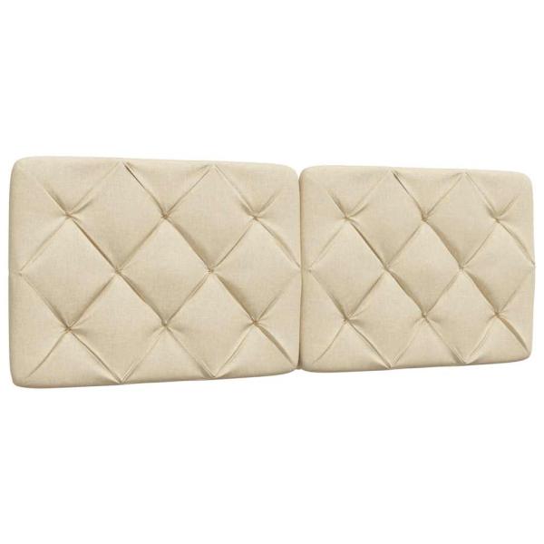 Bettgestell mit LED ohne Matratze Creme 120x200 cm Stoff