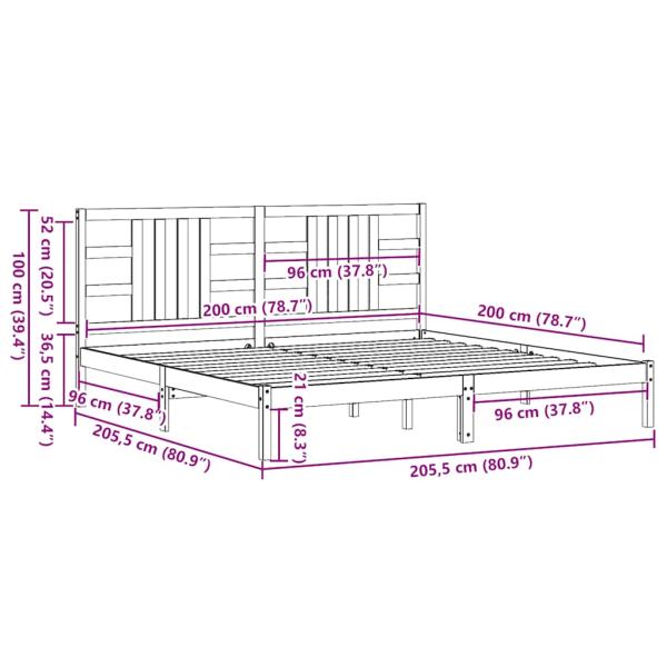 Massivholzbett 200x200 cm