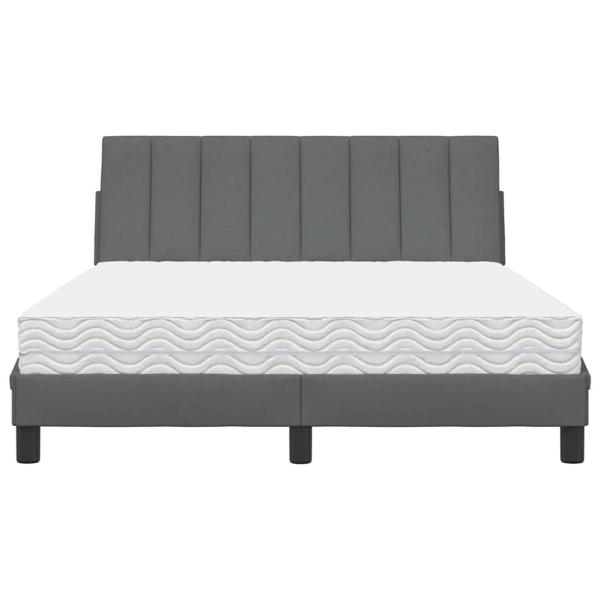 Bett mit Matratze Dunkelgrau 120x200 cm Stoff
