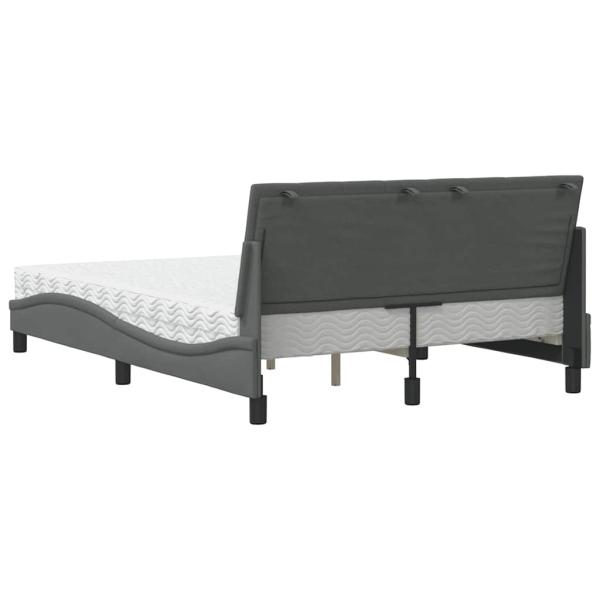 Bett mit Matratze Dunkelgrau 120x200 cm Stoff