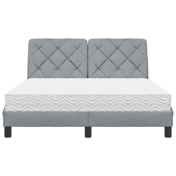 Bett mit Matratze Hellgrau 120x200 cm Stoff