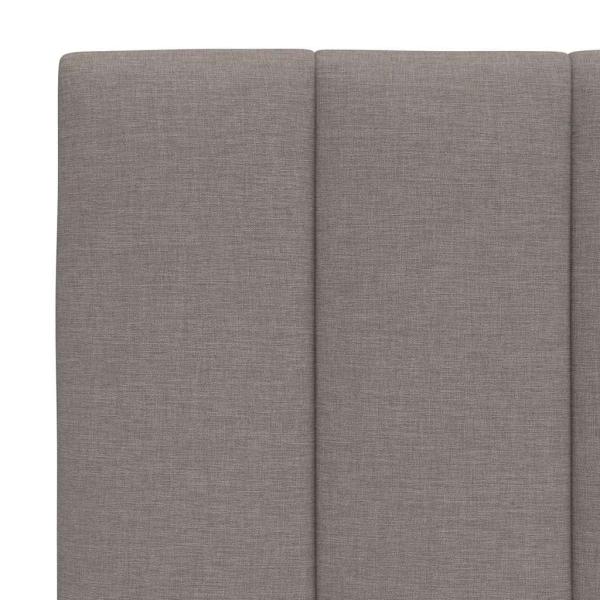 Bett mit Matratze Taupe 140x200 cm Stoff