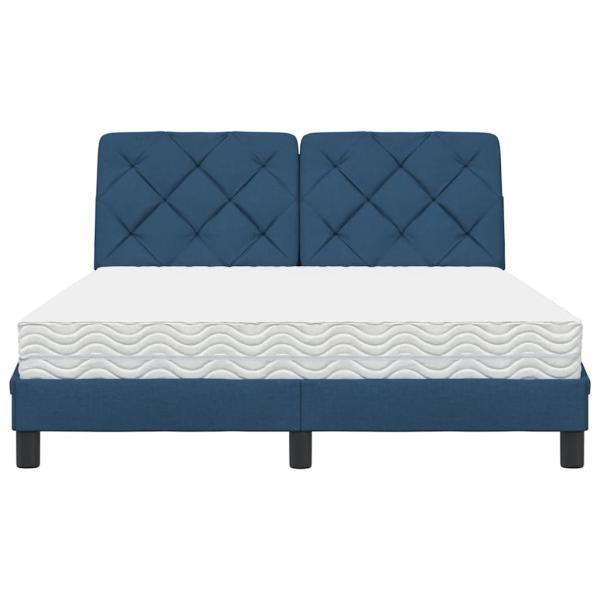 Bett mit Matratze Blau 140x200 cm Stoff