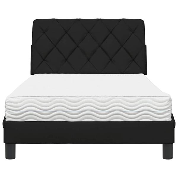 Bett mit Matratze Schwarz 100x200 cm Stoff