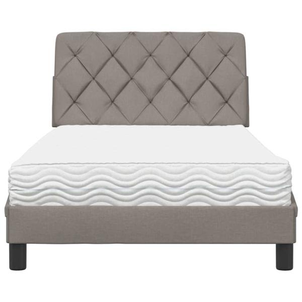 Bett mit Matratze Taupe 100x200 cm Stoff