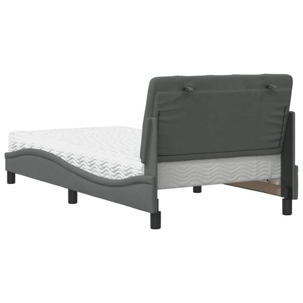 Bett mit Matratze Dunkelgrau 100x200 cm Stoff
