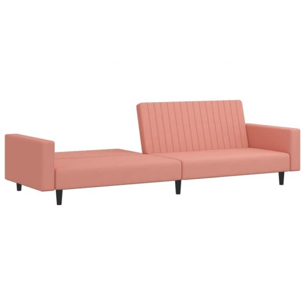 Schlafsofa 2-Sitzer Rosa Samt