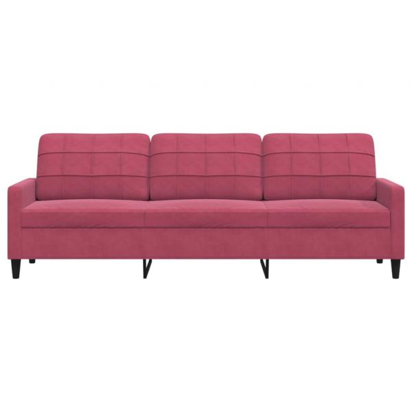 3-Sitzer-Sofa Weinrot 210 cm Samt
