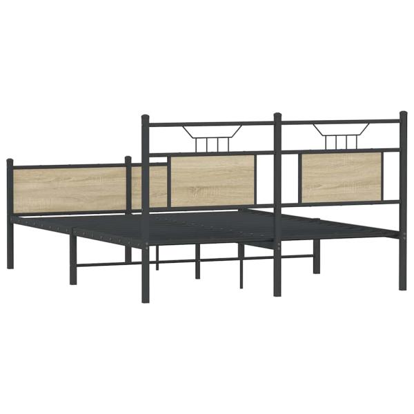 Bettgestell ohne Matratze Sonoma-Eiche 137x190 cm Holzwerkstoff