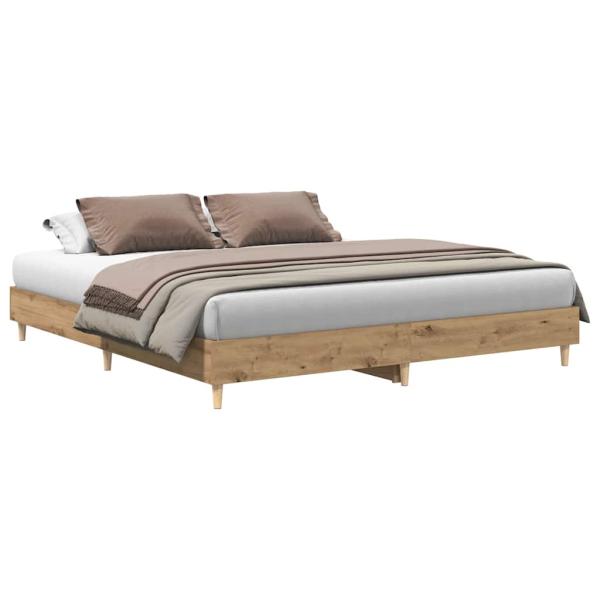 Bettgestell ohne Matratze Artisan-Eiche 200x200cm Holzwerkstoff