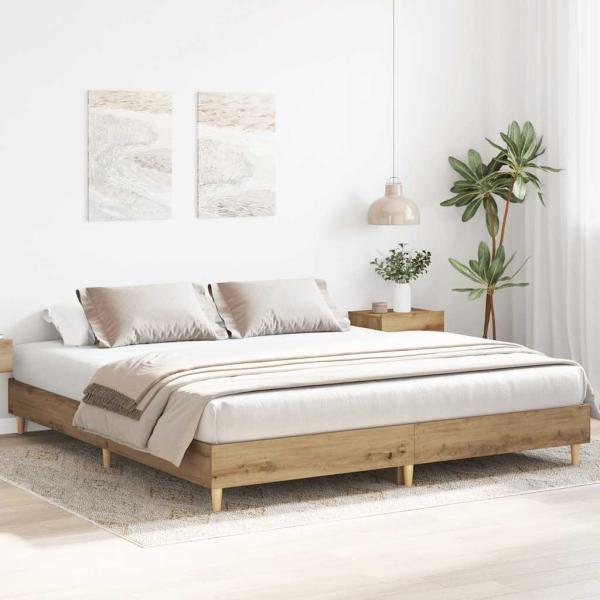 Bettgestell ohne Matratze Artisan-Eiche 200x200cm Holzwerkstoff