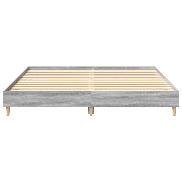 Bettgestell ohne Matratze Grau Sonoma 180x200 cm Holzwerkstoff