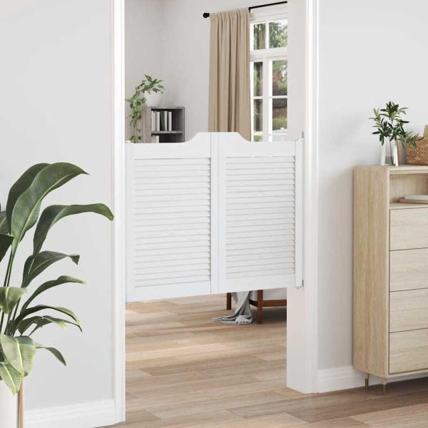 Schwingtüren Lamellen-Design 2-Paar Weiß 80x100 cm
