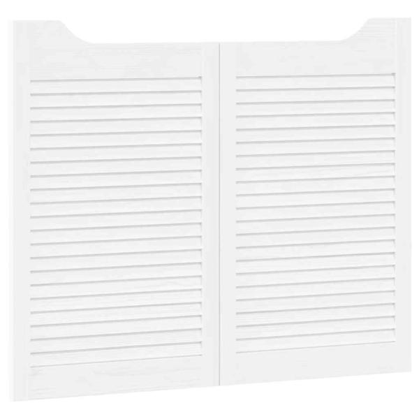 Schwingtüren Lamellen-Design 2-Paar Weiß 80x100 cm