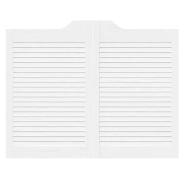 Schwingtüren Lamellen-Design 2-Paar Weiß 80x100 cm