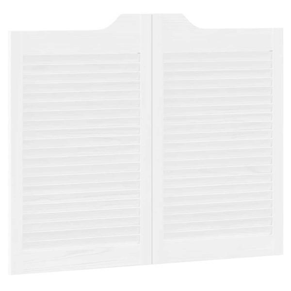 Schwingtüren Lamellen-Design 2-Paar Weiß 80x100 cm