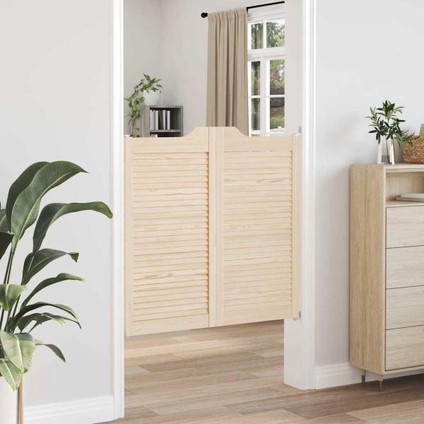 Schwingtüren Lamellen-Design 1-Paar 100x100cm Massivholz Kiefer