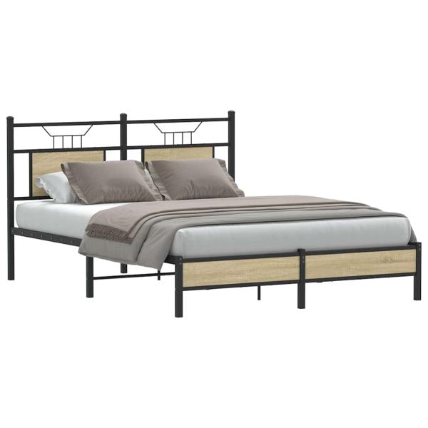 Bettgestell ohne Matratze Sonoma-Eiche 137x190 cm Holzwerkstoff