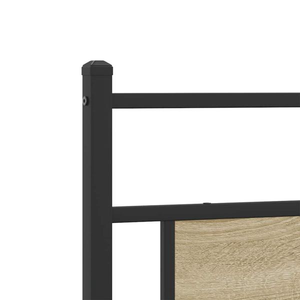 Metallbett ohne Matratze Sonoma-Eiche 200x200 cm