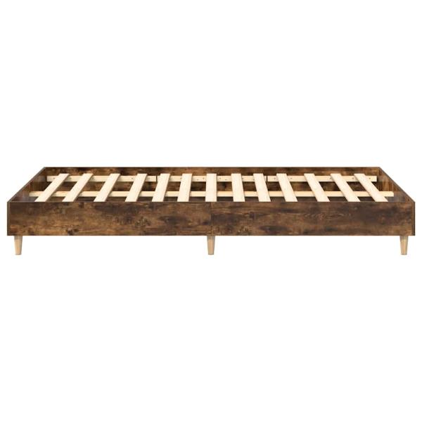 Bettgestell ohne Matratze Räuchereiche 140x190 cm Holzwerkstoff