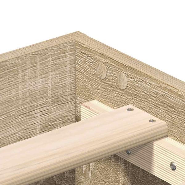 ARDEBO.de - Bettgestell ohne Matratze Sonoma-Eiche 135x190 cm Holzwerkstoff