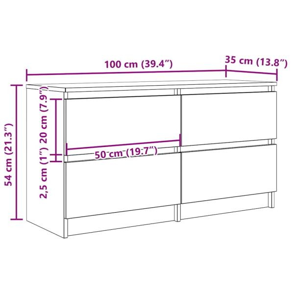 TV-Schrank Räuchereiche 100x35x54 cm Holzwerkstoff