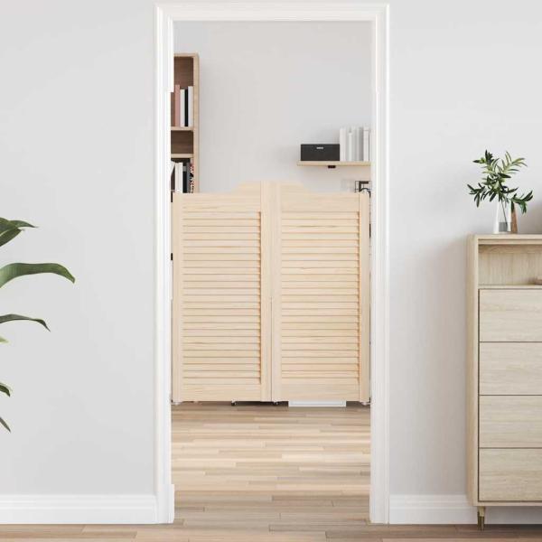 ARDEBO.de - Schwingtüren Lamellen-Design 1-Paar 90x80 cm Massivholz Kiefer