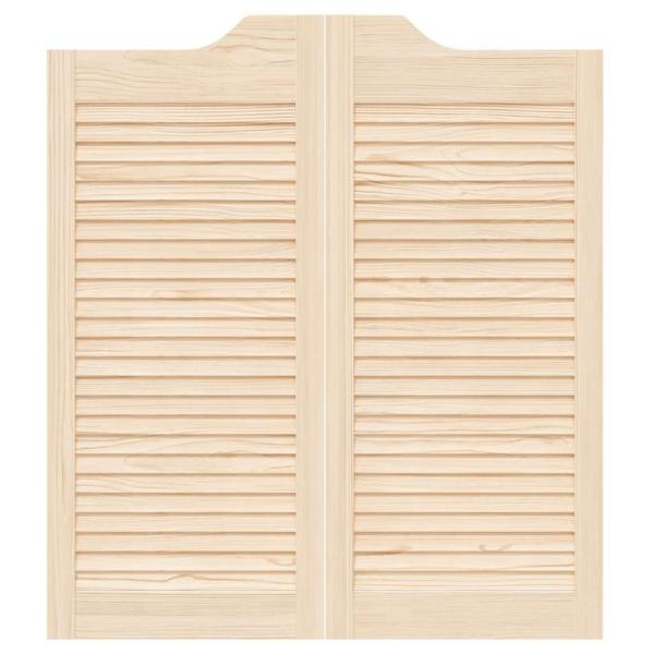 Schwingtüren Lamellen-Design 1-Paar 90x80 cm Massivholz Kiefer
