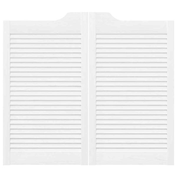 Schwingtüren Lamellen-Design 2-Paar Weiß 90x100 cm