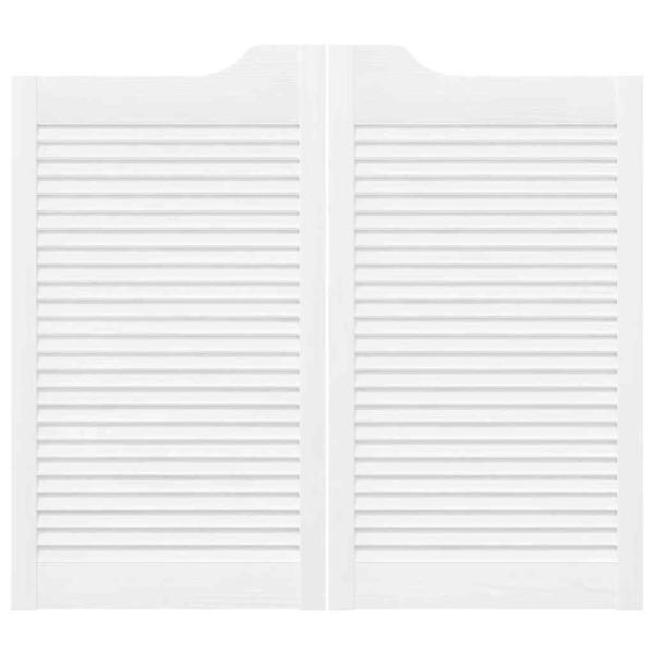 Schwingtüren Lamellen-Design 2-Paar Weiß 90x80 cm