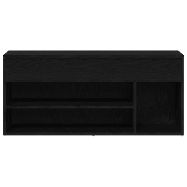 Schuhbank Schwarz Eichen-Optik 102x30,5x45 cm Holzwerkstoff