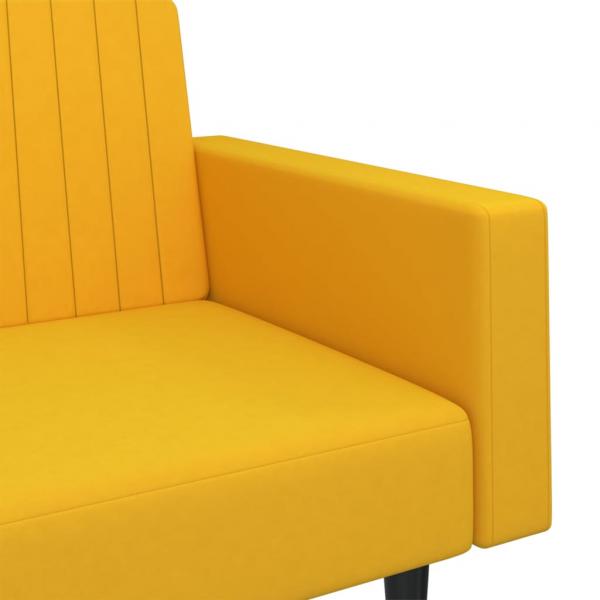 Schlafsofa 2-Sitzer Gelb Samt
