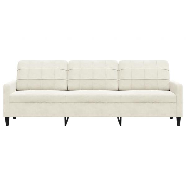 3-Sitzer-Sofa Creme 210 cm Samt