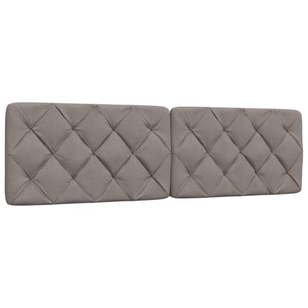 Bettgestell mit LED ohne Matratze Taupe 180x200 cm Stoff