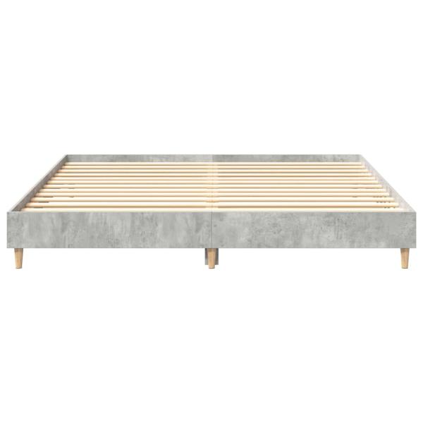 Bettgestell ohne Matratze Betongrau 200x200 cm Holzwerkstoff