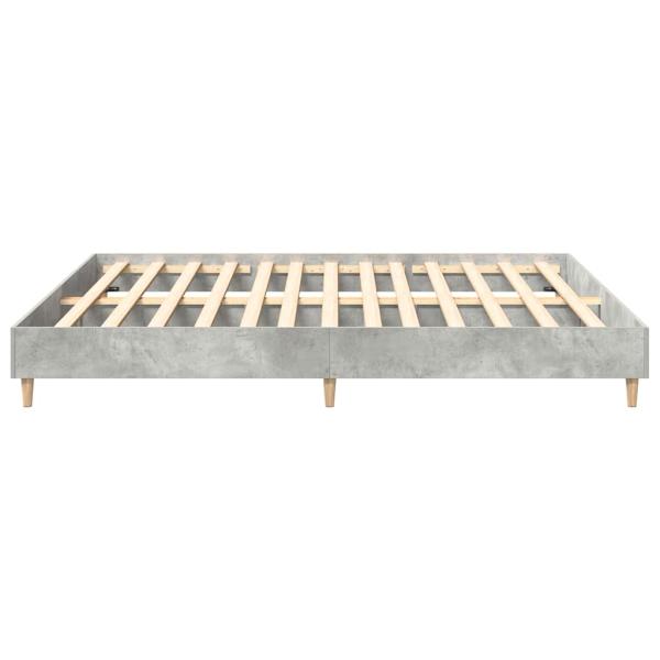 Bettgestell ohne Matratze Betongrau 200x200 cm Holzwerkstoff