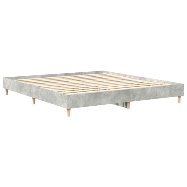 Bettgestell ohne Matratze Betongrau 200x200 cm Holzwerkstoff