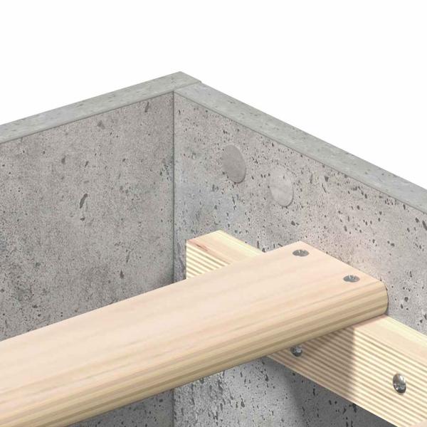 Bettgestell ohne Matratze Betongrau 200x200 cm Holzwerkstoff