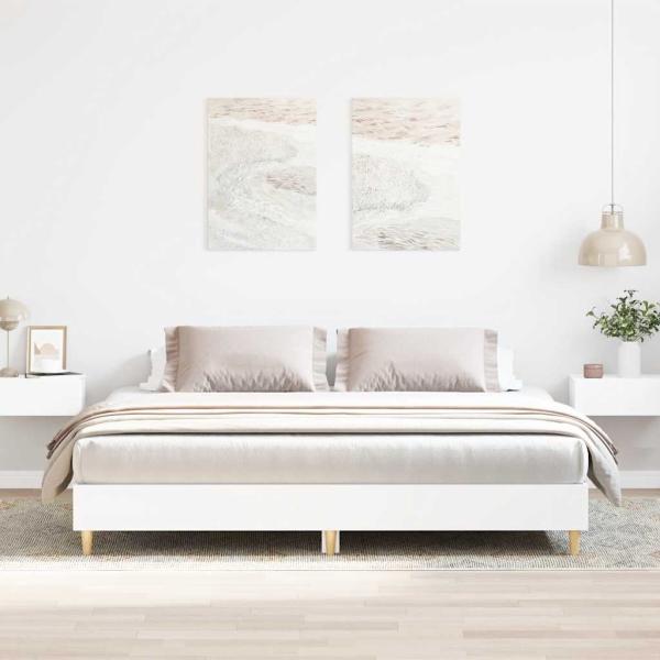 ARDEBO.de - Bettgestell ohne Matratze Weiß 180x200 cm Holzwerkstoff
