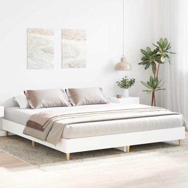 Bettgestell ohne Matratze Weiß 180x200 cm Holzwerkstoff