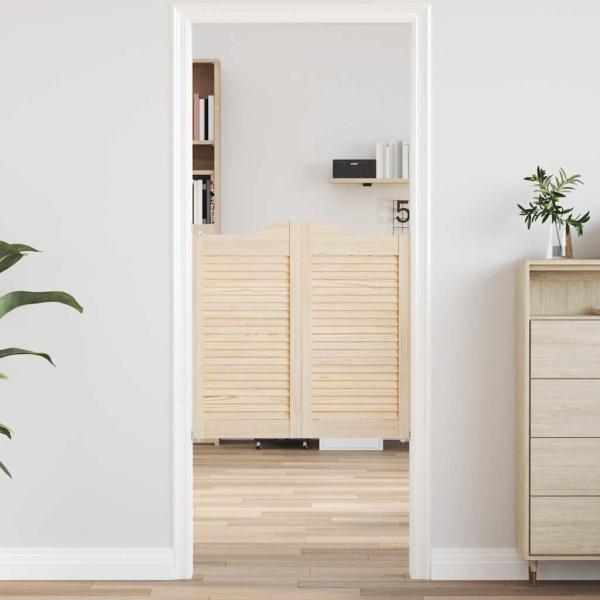 ARDEBO.de - Schwingtüren Lamellen-Design 2-Paar 80x80 cm Massivholz Kiefer