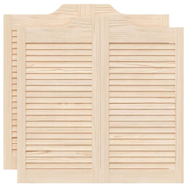 Schwingtüren Lamellen-Design 2-Paar 80x80 cm Massivholz Kiefer
