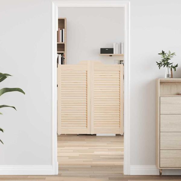 ARDEBO.de - Schwingtüren Lamellen-Design 2-Paar 90x80 cm Massivholz Kiefer